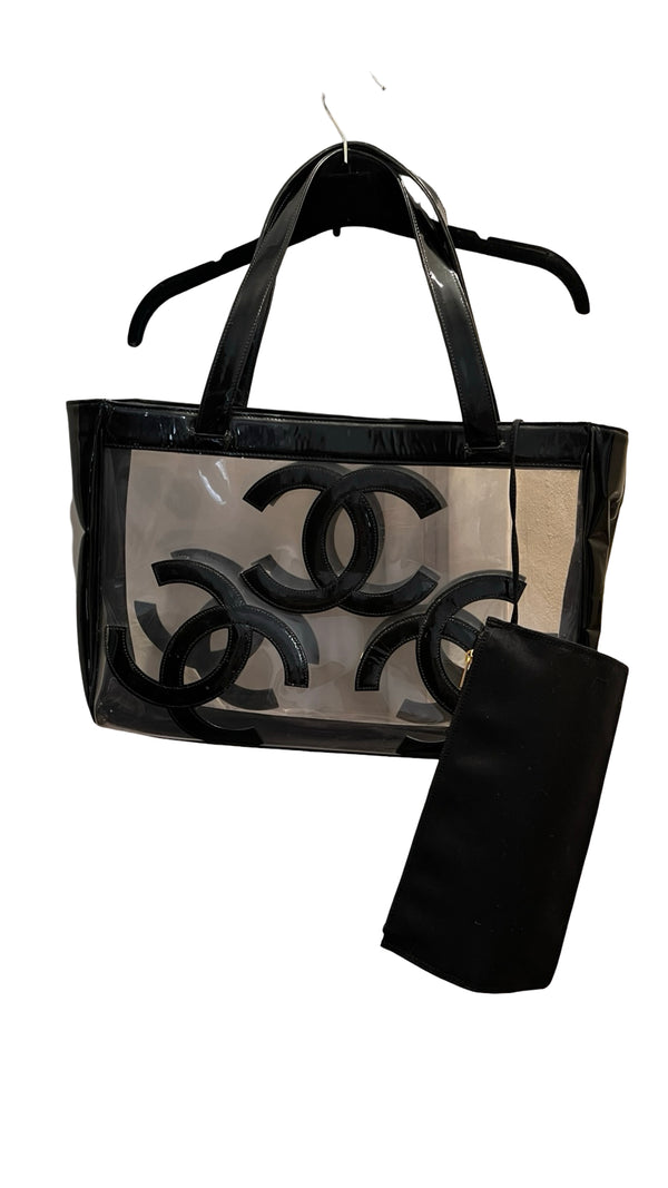 Chanel, CC Vinyl Tote Bag - designer second hand vienna