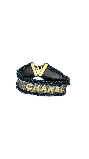 Chanel, Denim Logo Armband - designer second hand vienna