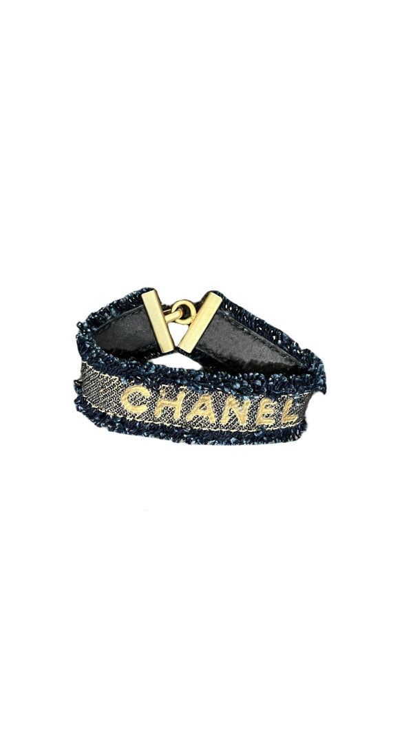 Chanel, Denim Logo Armband - designer second hand vienna