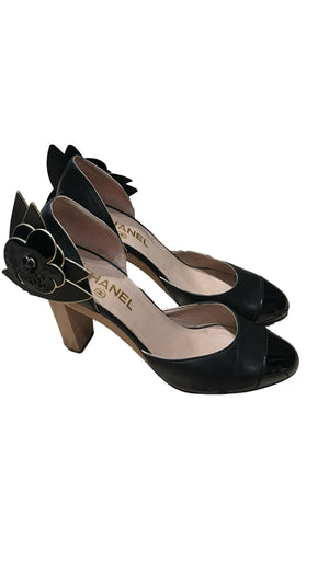 Chanel, Camellia Pumps, Gr.38 1/2 - designer second hand vienna