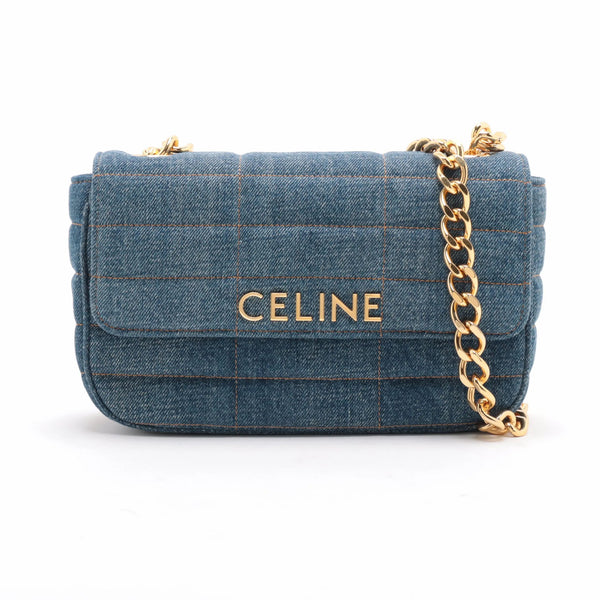 Celine, Monochrome Chain, Denim bag - designer second hand vienna