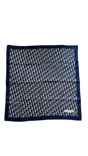 Dior, Oblique Monogram navy, Seiden Carré, 76x76cm