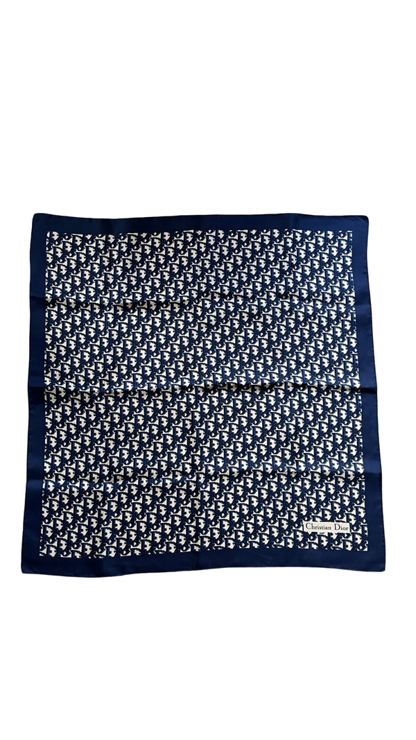 Dior, Oblique Monogram navy, Seiden Carré, 76x76cm