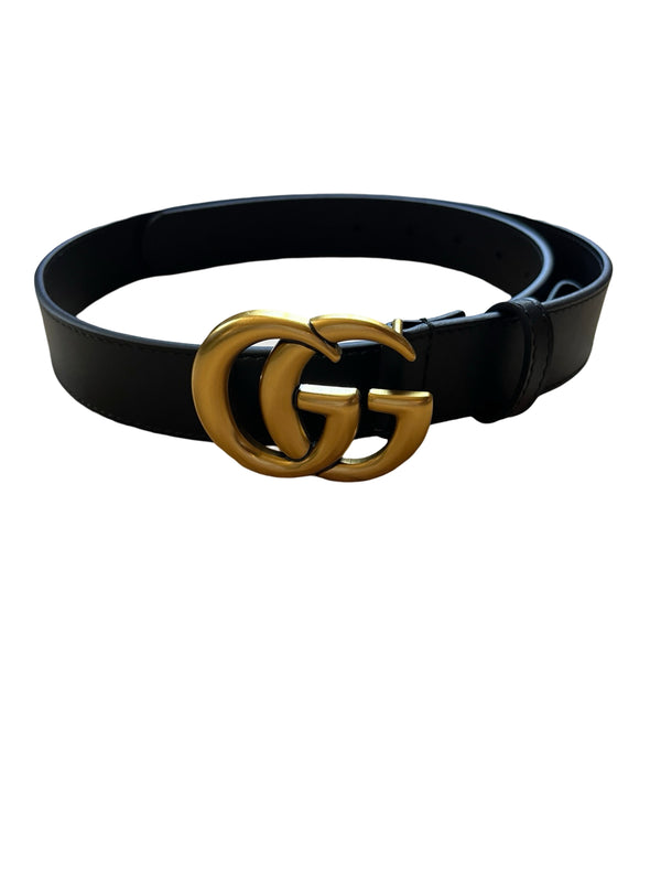Gucci Marmont Ledergürtel schwarz, 80cm