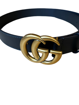 Gucci Marmont Ledergürtel schwarz, 80cm