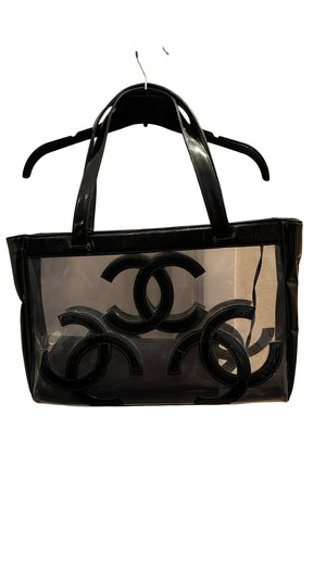 Chanel, CC Vinyl Tote Bag - designer second hand vienna
