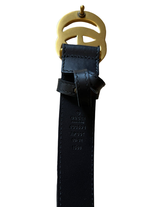 Gucci Marmont Ledergürtel schwarz, 80cm