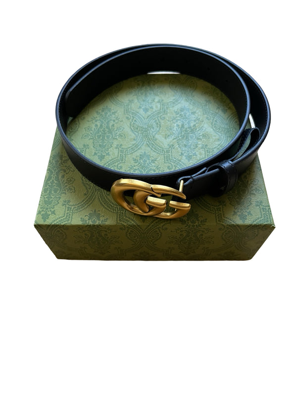 Gucci Marmont Ledergürtel schwarz, 80cm