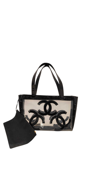 Chanel, CC Vinyl Tote Bag - designer second hand vienna