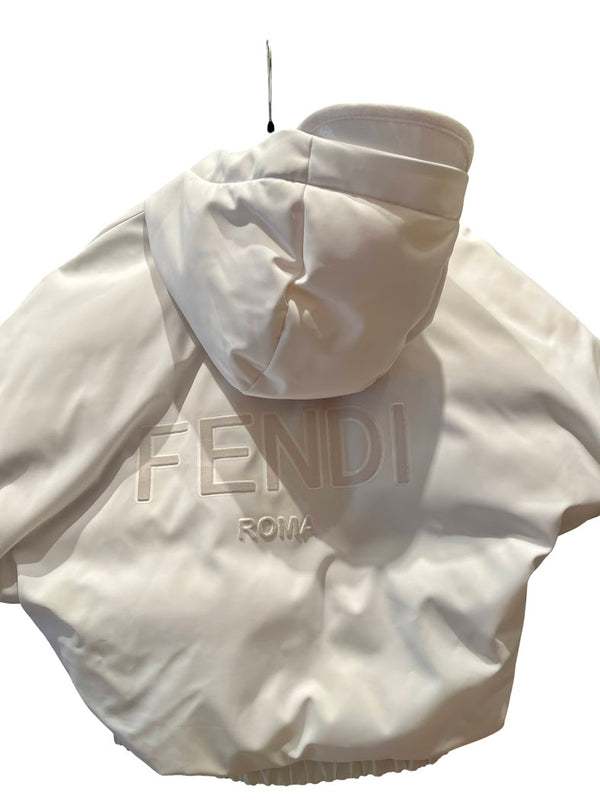 Fendi Roma, weiße Steppjacke, Gr.S/M