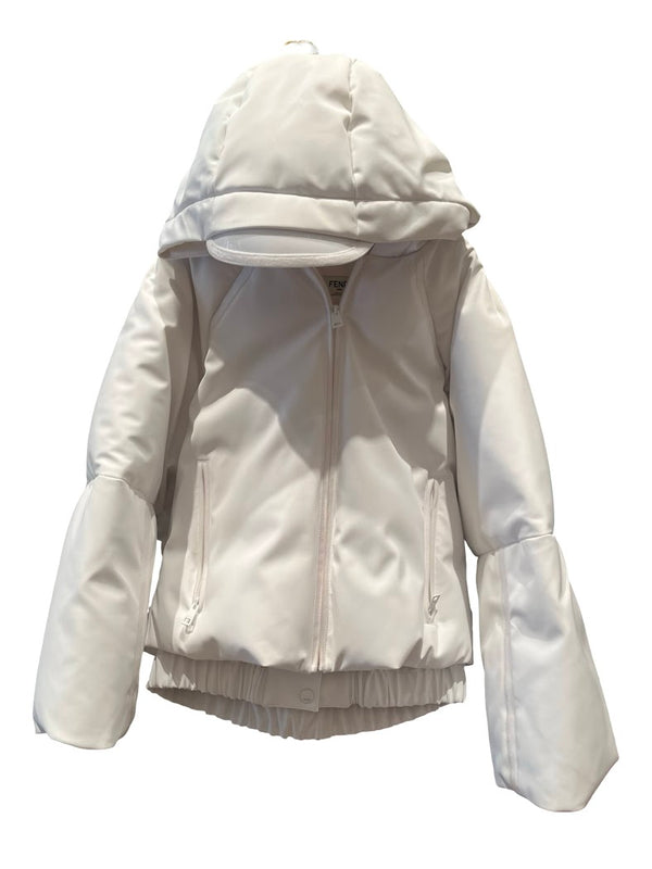 Fendi Roma, weiße Steppjacke, Gr.S/M