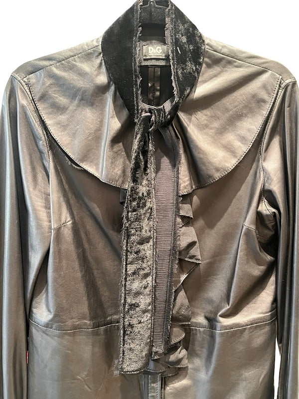 D&amp;G, Lederbluse, Gr.S