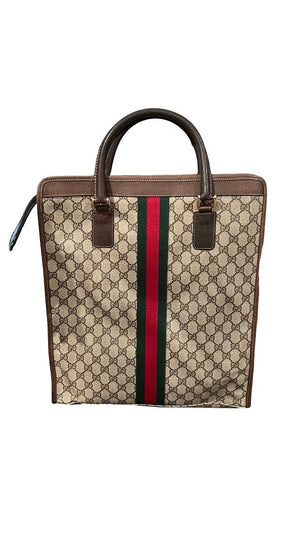 Gucci, 80s Vintage GG Supreme Sherry Line Tote - designer second hand vienna