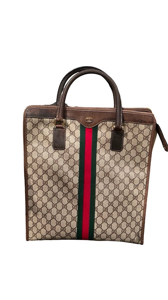 Gucci, 80s Vintage GG Supreme Sherry Line Tote - designer second hand vienna