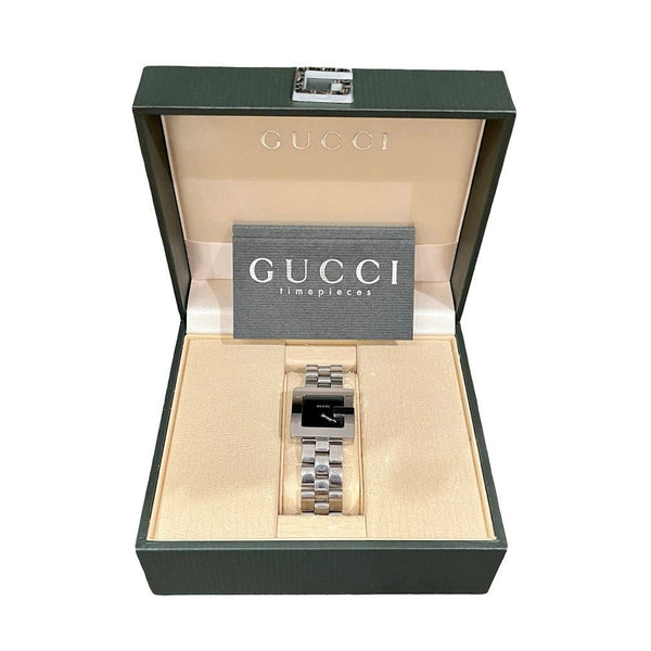 Gucci G Frame Armbanduhr aus Edelstahl - designer second hand vienna