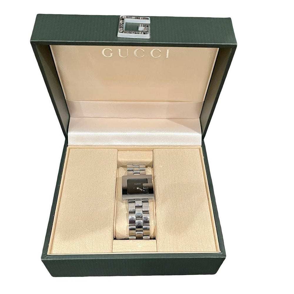 Gucci G Frame Armbanduhr aus Edelstahl - designer second hand vienna