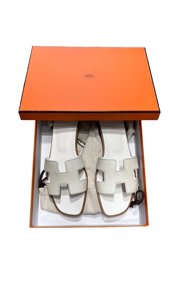 Hermés, Oran Sandalen, weiß, Gr.39 - designer second hand vienna