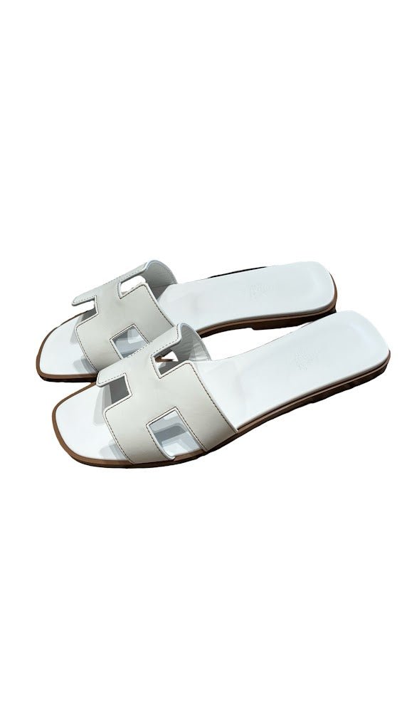 Hermés, Oran Sandalen, weiß, Gr.39 - designer second hand vienna