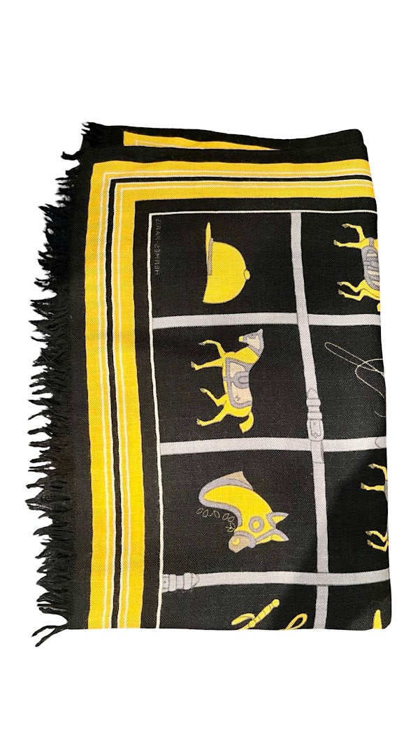 Hermés, Schal mit Reitermotiven, 65x 180cm