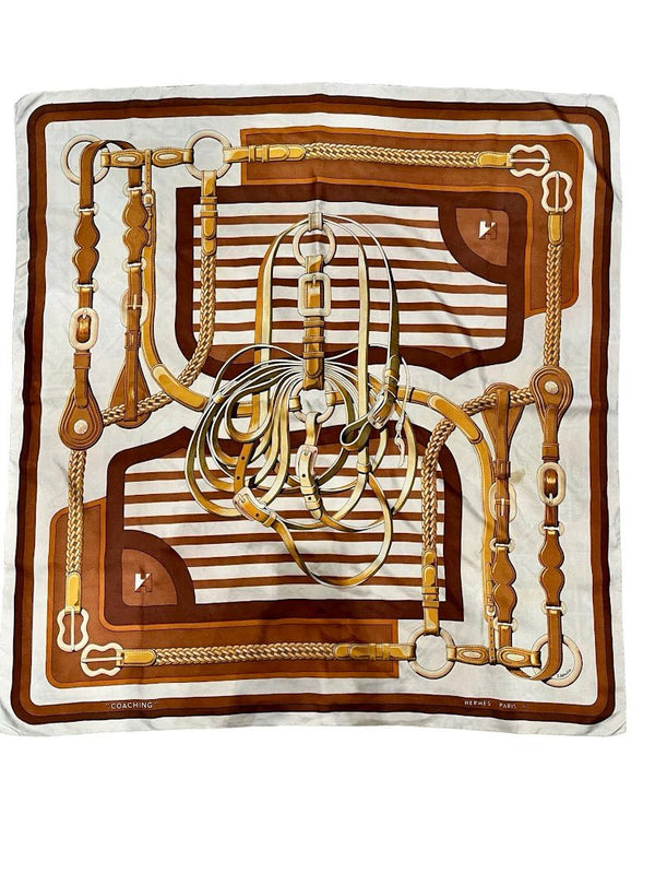 Hermés Carré, "Coaching", 90x90cm - designer second hand vienna