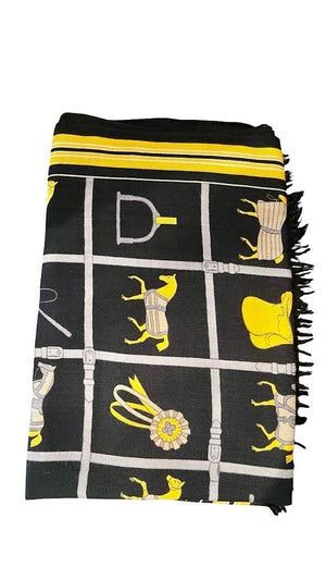 Hermés, Schal mit Reitermotiven, 65x 180cm