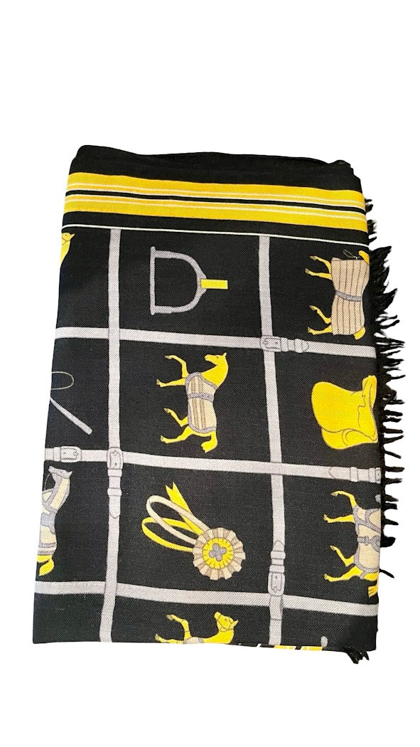 Hermés, Schal mit Reitermotiven, 65x 180cm