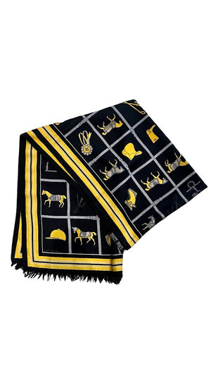 Hermés, Schal mit Reitermotiven, 65x 180cm