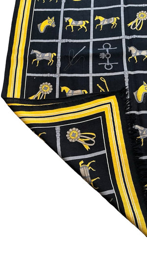 Hermés, Schal mit Reitermotiven, 65x 180cm