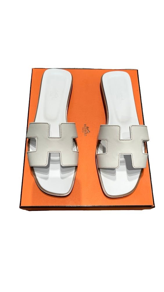 Hermés, Oran Sandalen, weiß, Gr.39 - designer second hand vienna