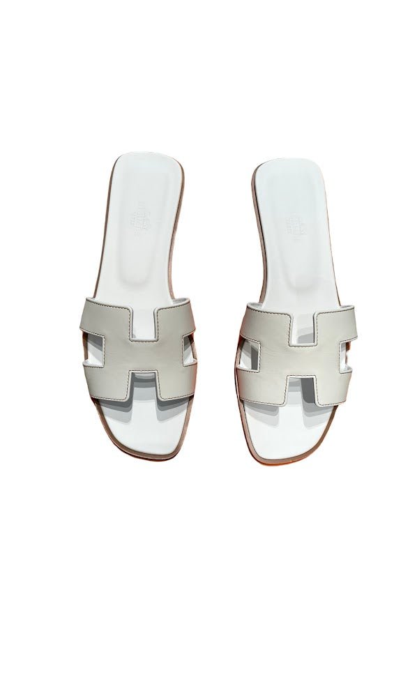 Hermés, Oran Sandalen, weiß, Gr.39 - designer second hand vienna