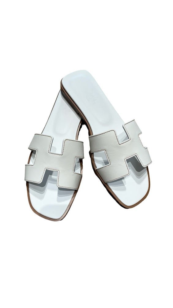 Hermés, Oran Sandalen, weiß, Gr.39 - designer second hand vienna