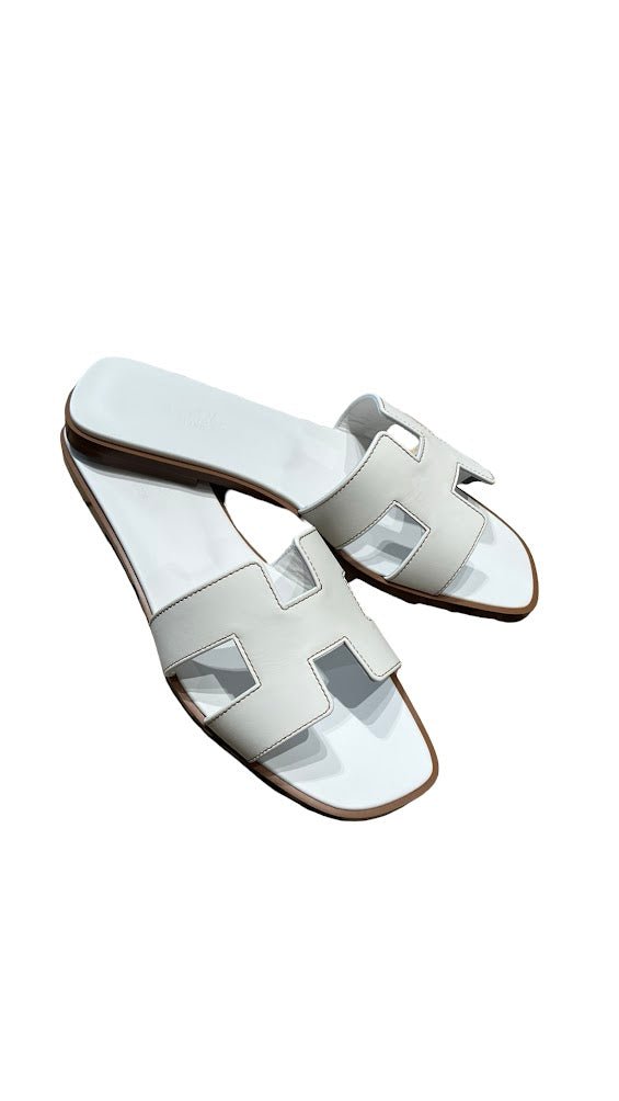 Hermés, Oran Sandalen, weiß, Gr.39 - designer second hand vienna