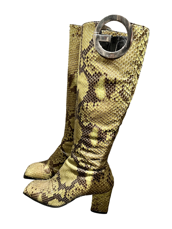 Gucci Schlangenlederstiefel, Gr.37 1/2 