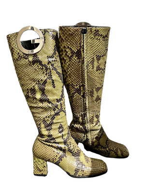 Gucci Schlangenlederstiefel, Gr.37 1/2 