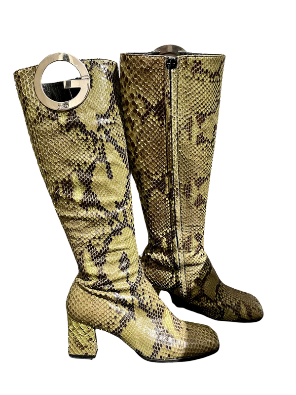 Gucci Schlangenlederstiefel, Gr.37 1/2 