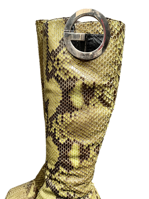 Gucci Schlangenlederstiefel, Gr.37 1/2 
