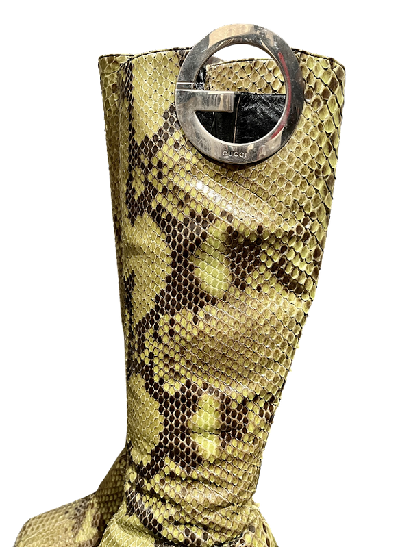 Gucci Schlangenlederstiefel, Gr.37 1/2 