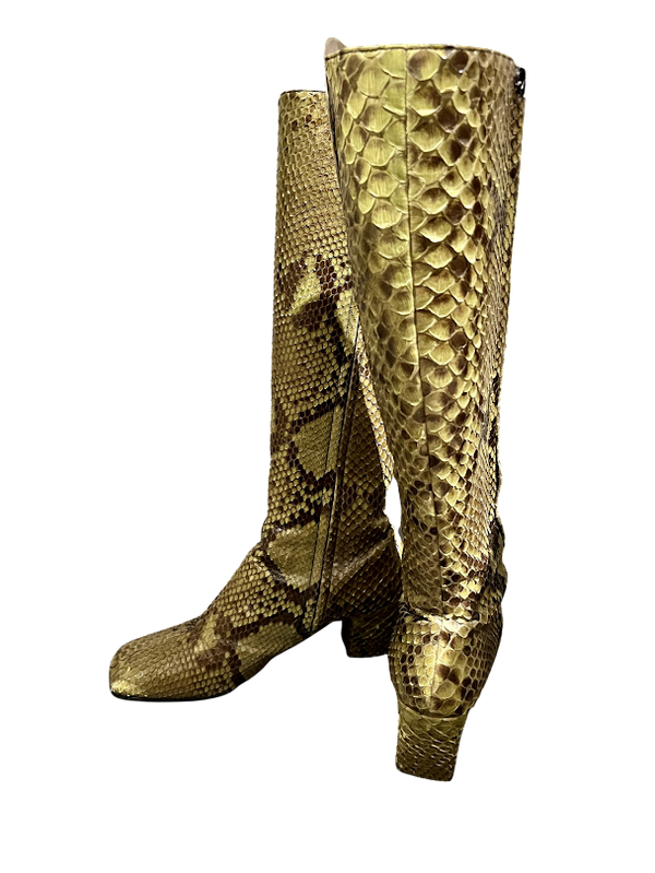 Gucci Schlangenlederstiefel, Gr.37 1/2 