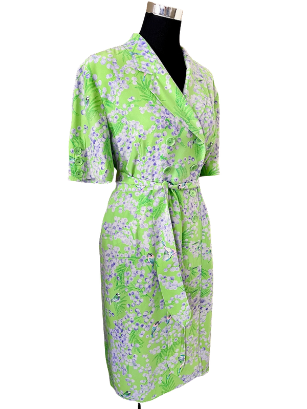 Sommerkleid, Vogelmotiv, Gr.38