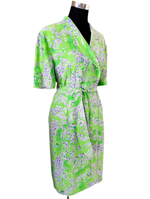 Sommerkleid, Vogelmotiv, Gr.38