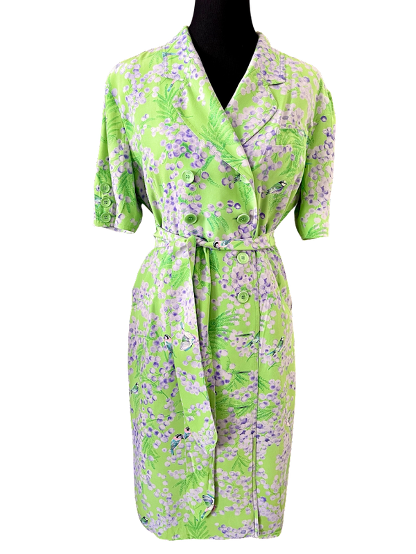Sommerkleid, Vogelmotiv, Gr.38