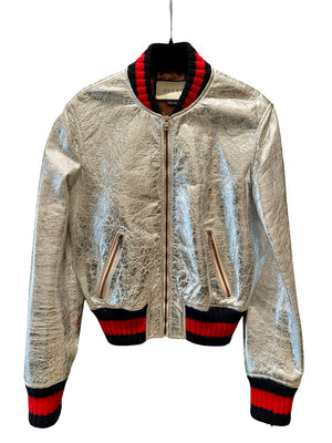 Gucci, Bomber Lederjacke, Gr.XS