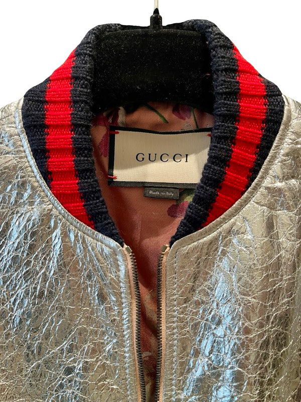 Gucci, Bomber Lederjacke, Gr.XS