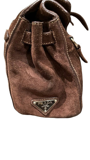 Prada, Vintage Rauhleder, Schultertasche - designer second hand vienna
