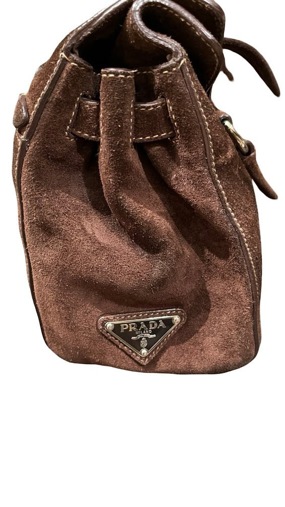 Prada, Vintage Rauhleder, Schultertasche - designer second hand vienna