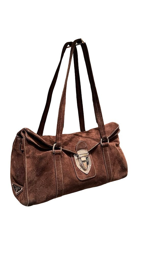 Prada, Vintage Rauhleder, Schultertasche - designer second hand vienna