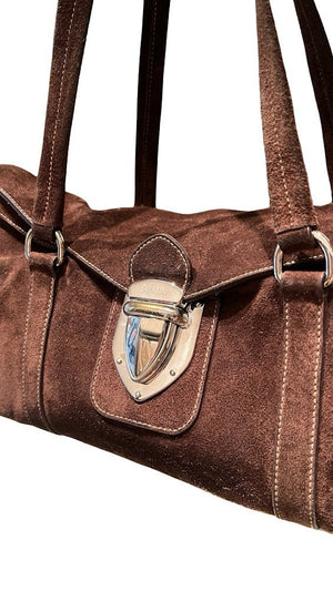 Prada, Vintage Rauhleder, Schultertasche - designer second hand vienna