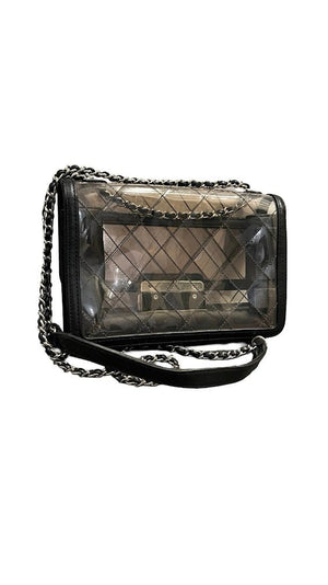 Chanel, Transparent Vynil Flap Bag - designer second hand vienna