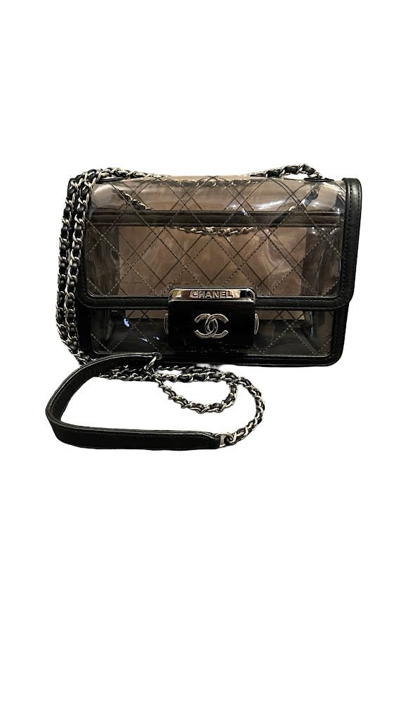 Chanel, Transparent Vynil Flap Bag - designer second hand vienna