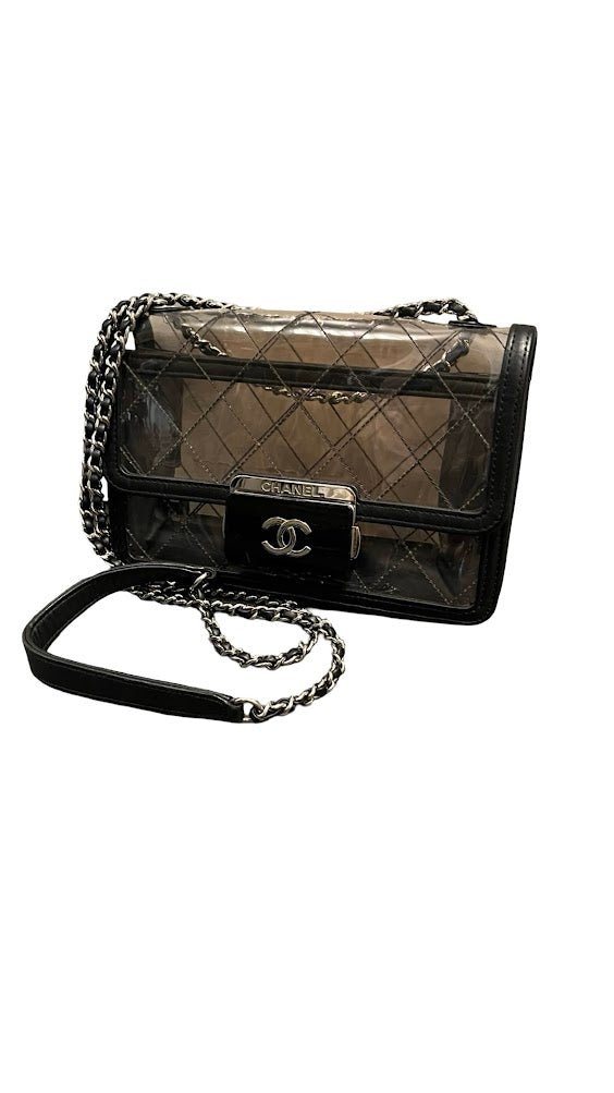 Chanel, Transparent Vynil Flap Bag - designer second hand vienna